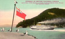 Active Pass CPR Steamer On Triangle Run British Columbia Postcard picture