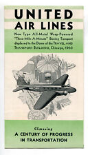 United Air Lines Brochure, 1933 Chicago World’s Fair picture