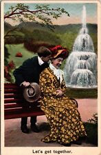 Vtg 1907 LGBTQI Romance Postcard Cross-Dressing Let’s Get Together UDB Bamforth picture