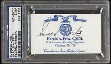 Harold A. Fritz signed autograph auto Business Card MOH WWII Army PSA Slabbed picture