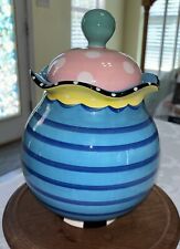 Outta Hand by Amy Hetrick COOKIE JAR Blue Pink Yellow MINT CONDITION - RARE picture