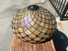 Tiffany Style Stained Iridescent Art Glass Jeweled Shade UNIVERSAL USE... picture