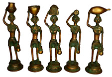 Tribal Ladies Statue Antique Style Handcrafted Brass Figure Home Decor Figurine picture