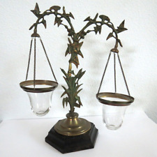 Antique Victorian Oil Float Lamp / Ivy & Cattails Post picture