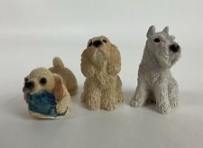 VINTAGE LOT OF 3 ASSORTED DOG FIGURES STONE CRITTERS picture