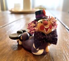 RARE 1983 Cecille’s Creation Handmade Purple Clay Clown. Signed. Thumbprint Too picture