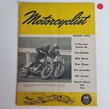 Vintage Motorcyclist Harley Indian Magazine (Aug 1952) picture