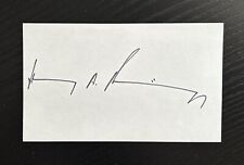 Henry Kissinger Signed Autograph 3x5 Index Card U.S. Secretary of State picture