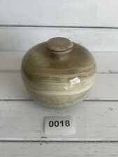 KCGS Mini Green Onyx APPLE SHAPED JAR Hand-Carved, Stone, Carving, Madagascar picture