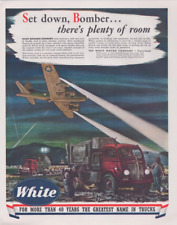 1943 Print Ad White Motor Trucks Set down,Bomber there's plenty of room Illus picture