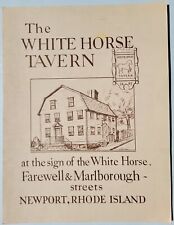 The White Horse Tavern Newport Rhode Island Menu Vintage Original picture