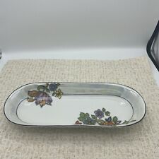 Beautiful Antique Z. S. & Co Bavaria Oblong Oval Iridescent Dish 12” Gilt Floral picture