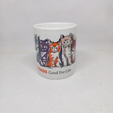 Vtg Iams Cat Food Good For Life Promo Ceramic Coffee Cup Mug-Rainbow Cat-1997 picture