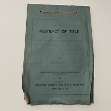 Abstract Of Title Houston County Abstract Company Crockett TX 1947 65 Pages picture