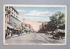 Vintage 1916 Postcard White Plains New York General Business Section Main Street picture