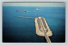 Norfolk VA-Virginia Chesapeake Bay Bridge-Tunnel Aerial View Vintage Postcard picture