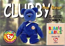 1999 Clubby the Bear 13 Series 3 2nd Edition TY Beanie Baby Trading Card  picture