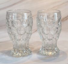 Pair of Antique Depression Era Heisey Whirlpool Clear Faceted Juice Glasses-EXC picture