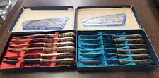 Vintage Silver Sabbath Cocktail Knife Sets From Israel Judaica Judaism DE-LUX picture
