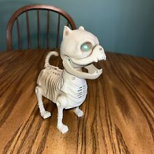 Halloween Skeleton Dog Barks/ lights up Green Eyes/ Wags tail/ Mouth moves Works picture