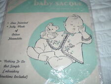 Vtg 1940s Vogart Yellow Baby Sacque Chicks To Embroider Cotton Lace Edge NIP #PB picture
