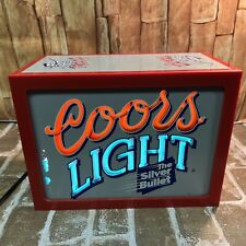 Coors Light 12 Pack Lighted Sign The Silver Bullet  Man Cave Item picture
