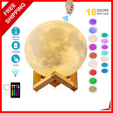 3D Printing Moon Lamp LED Night Lights Moonlight Dimmable Rechargeable 16 Colors picture