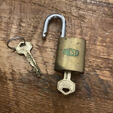 Vintage Best Lock Green Logo Brass Padlocks With Original Keys picture