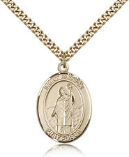 Saint Patrick Medal For Men - Gold Filled Necklace On 24 Chain - 30 Day Mone... picture