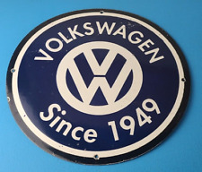 Vintage Volkswagen Sign - Porcelain VW Automobile Dealership Sales Gas Pump Sign picture