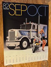 Vintage 1982 Sep Oct FREIGHTLINER Semi Truck Sexy Girl Pin Up 23” x 29 ½” Poster picture