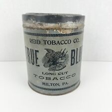 Early 1900s Antique TRUE BLUE tobacco Tin Round Paper Label Milton PA picture