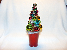 Decorated Christmas Tree Red Bucket Multi-Color Bulbs  11