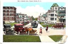 Ocean Grove NJ Abbott Ave. Old Cars  Mailed from Asbury Park Vintage Postcard picture