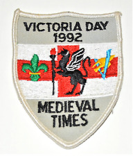 1982 VICTORIA DAY MEDIEVAL TIMES Scout EVENT Badge Shield Rolled Edge  RSEV81 picture