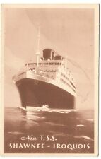 c1920s SS Shawnee & Iroquois Clyde Mallory Lines Vintage Steamship Postcard picture