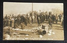 Wirt Oklahoma OK Crowd Gathers Fire Disaster Antique Photo Postcard rppc picture
