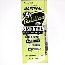 c1950s Downtown Montreal Cadillac Motel Advertising Brochure Travel Mid Mod 2F picture