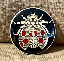 Metal Ladybug Button With Cold Enamel Finish and Rhinestone Eyes￼ picture