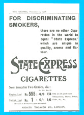 1908 STATE EXPRESS Cigarettes antique PRINT AD smoking tobacco picture