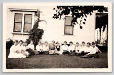 RPPC Large Group Youngs Ladies Half Circle on Lawn c1910 Postcard F22 picture