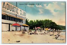 c1930's Scene at Aquatic Club Grenada B.W.I. Posted Vintage Postcard picture