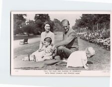 Postcard TRH The Duke & Duchess of Edinburgh with Prince Charles & Princess Anne picture