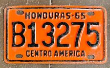 Honduras 1965 BICYCLE License Plate # B13275 picture