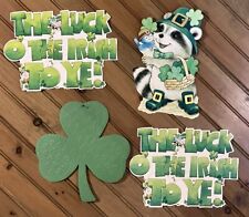 VTG  4 Pc Lot Hallmark St. Patrick's Day Die Cut Cutout Wall Decorations Green picture