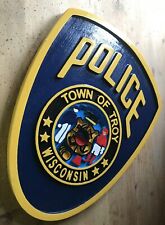 Police Troy Wisconsin 3D routed wood Patch Plaque Sign Custom picture