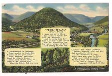 POEM about PENNSYLVANIA by H. H. Hain Penns Woods PA Beauty View Postcard Linen  picture