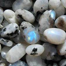 AAA Rainbow Moonstone Crystal Tumbled Stones, GUARANTEED Blue Flash picture