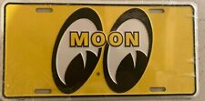 MOONEYES Eyeball Yellow Metal License Plate. Hot Rods, Cruisers.  AWESOME picture