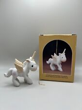 Precious Moments Ornament Unicorn Porcelain Bisque Figurine Enesco 1982 picture